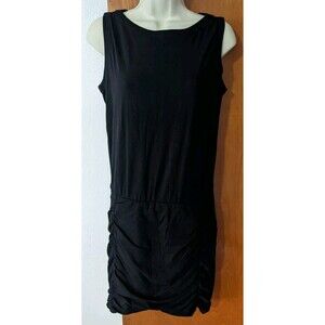 Athleta Tulip Dress Womens Black Ruched Sleeveless Sz Small